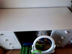 Freecycle White table with drawers.