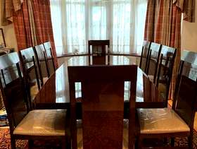Freecycle Alf Rossini extending dining table with 10 chairs