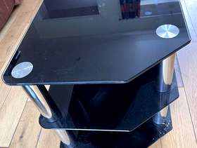 Freecycle Metal and glass TV stand 60cm wide x 42 deep ...