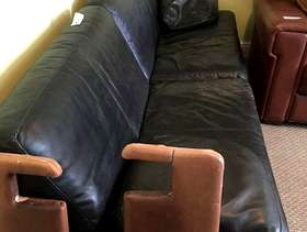 Freecycle Black Leather Sofa