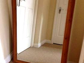 Freecycle Bevelled edge pine wall mirror