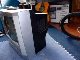 Freecycle Bush TV, with integrated DVD and VHS player