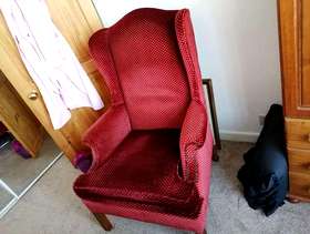 Freecycle Red ,wing arm chair