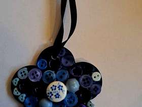 Freecycle Button mosaic ornament