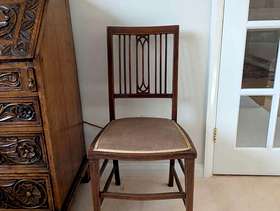 Freecycle Edwardian mahogany chair with velvet seat covering