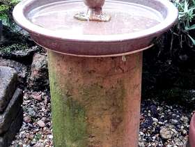 Freecycle Terracotta garden bird bath