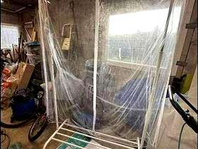 Freecycle Ikea Clothes Hanging Rail with cover