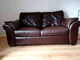 Freecycle Brown leather 2 seater sofa