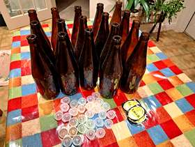 Freecycle Beer bottles and plastic caps for home brewing
