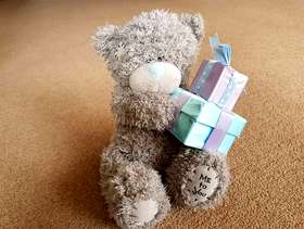 Freecycle Cuddly Soft Bear with presents - £2