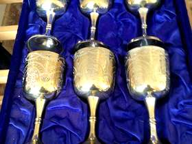Freecycle Silver Plated Wine Glasses in Case
