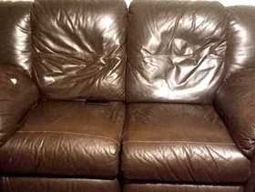 Freecycle 2 seater leather sofa