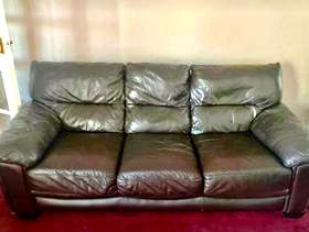 Freecycle Free Leather 3 seater sofa