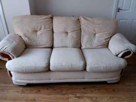 Freecycle Cream material 3 seater sofa