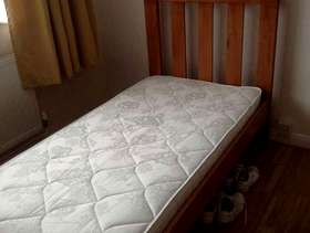 Freecycle Single pine bed & mattress