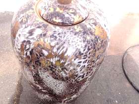 Freecycle Leopard skin Chinese vase/urn