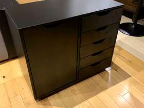 Freecycle Small black drawer cabinet on coasters