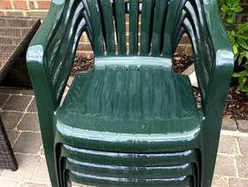Freecycle 4 Green Plastic Garden Chairs