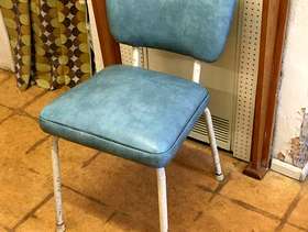 Freecycle Blue, upholstered, kitchen chairs x 4