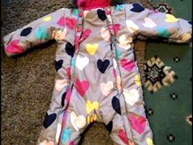 Freecycle Marks and Spencer heart grey snowsuit