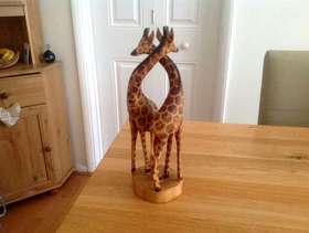 Freecycle Pair of Carved Wooden Giraffes