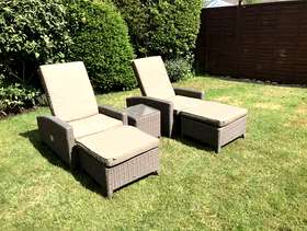 Freecycle Hartman Duet Reclining Lounge Set with detachable cushions, foot stools ...
