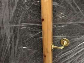 Freecycle Brass and oak wall mounted handrail for stairs
