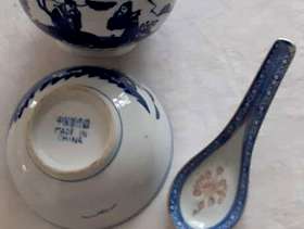 Freecycle Two Chinese Bowls and Spoons