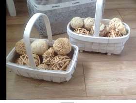 Freecycle 2 white baskets plus balls