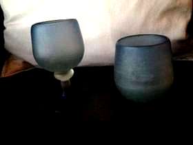 Freecycle Blue handmade glasses