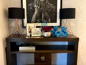 Freecycle Dark Oak Solid Wood Console Table
