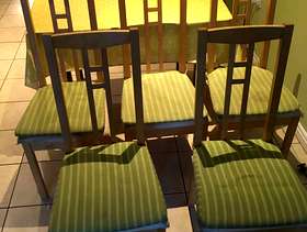 Freecycle Ikea dining chairs x 5 with washable seat pads