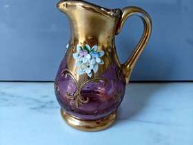 Freecycle Purple venetian glass jug 12 cm in height