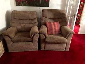 Freecycle 3 piece suite and footstool