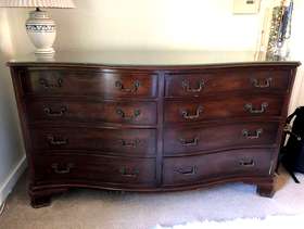 Freecycle Large mahogany dresser with mirror in back