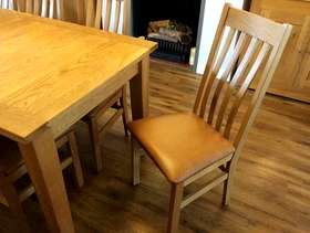 Freecycle Solid oak dining table and chairs