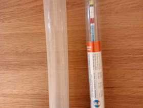 Freecycle Clear glass demi john, plastic flask and hydrometer