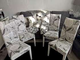 Freecycle 4 dining chairs, 3 pairs curtains, 4 cushions, lampshade all ...