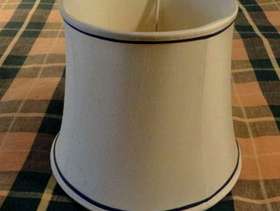 Freecycle Lampshade - Cream Silk with Blue Trim