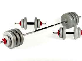 Freecycle York Fitness Barbell AND Dumbell set with 45.2kg of weights.
