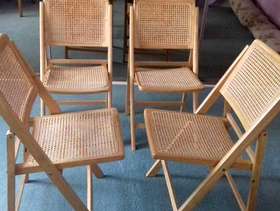 Freecycle Wood and rattan folding chairs