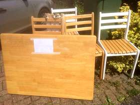 Freecycle Wooden table and four chairs