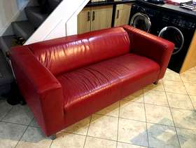 Freecycle Red Leather Sofa