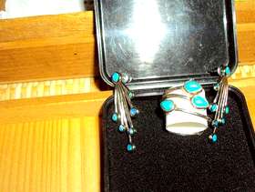 Freecycle Silver earrings, stud, with lovely blue stones, in box and ...
