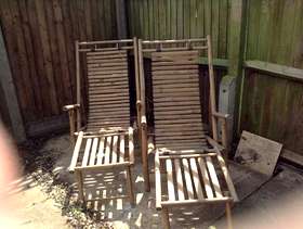 Freecycle 2 Bamboo Garden Loungers