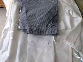Freecycle Chef's uniform; apron,jacket and trousers. Dry cleaned.