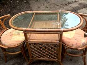 Freecycle Conservatory furniture - glass topped table and two matching chairs