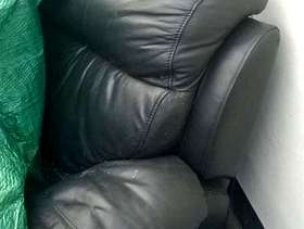 Freecycle Black leather sofa