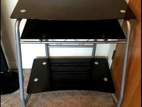 Freecycle Black glass desk
