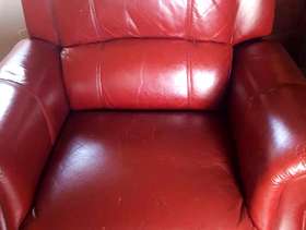 Freecycle Red leather manual recliner